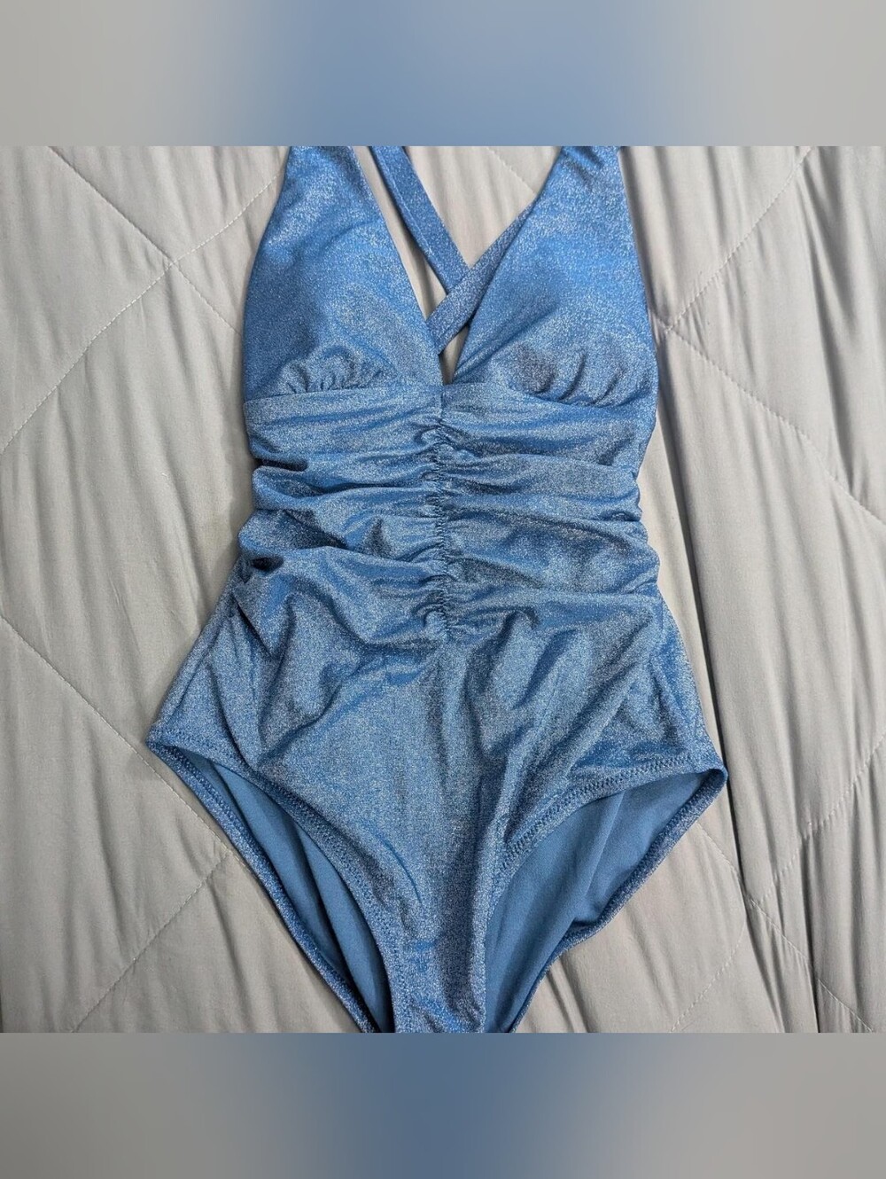 Shade & Shore Sparkle Blue One-Piece Swimsuit